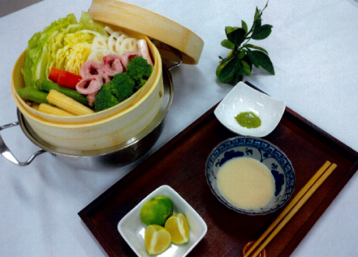 猪肉の蒸し野菜